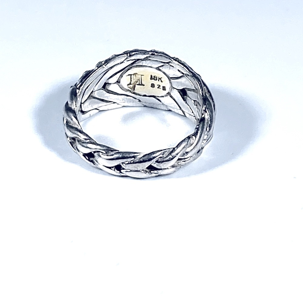 John Hardy Classic Chain Ring with Pave Diamonds - Picture 7 of 8